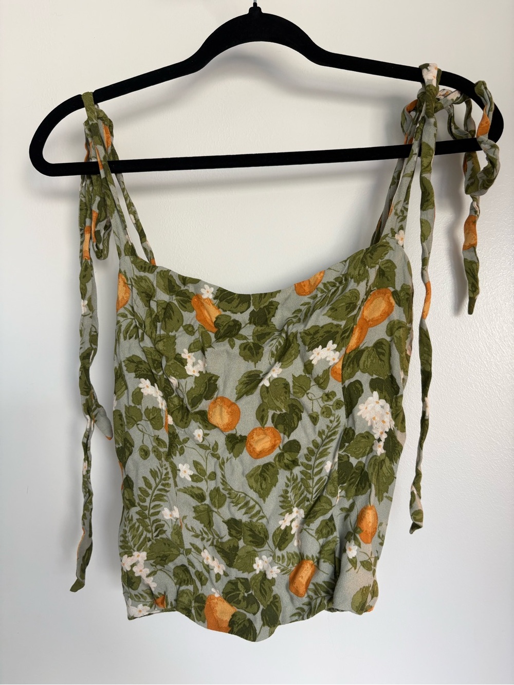 Reformation shirt in orange grove print